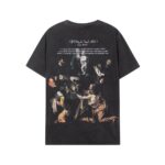 P75 off white 24n新款彩色人像油画洗水款短袖T恤 颜色：黑色 尺码：M L XL