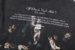 P75 off white 24n新款彩色人像油画洗水款短袖T恤 颜色：黑色 尺码：M L XL
