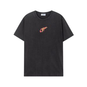 weigou_230498_0_3502756304 P75 off white 24n新款小恐龙洗水款短袖T恤 颜色:黑色 尺码:S M L XL