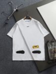 P75 OFF-WHITE 原版面料 官方同款 短袖T恤 定制 同缸染面料 手感非常舒服 春夏最新砖柜同步 时尚又个性 超级百搭好看 男女都非常合适 人手必备款 吊牌 领标 水洗麦 三标齐全 颜色: 黑白 尺码：XS~L