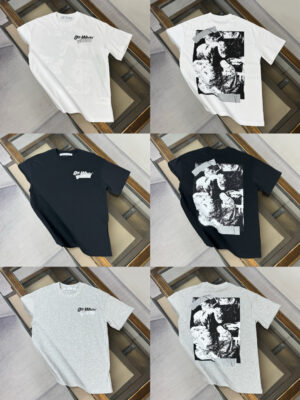 weigou_231713_0_3a22fb3a63 P75 OFF-WHITE 情侣款圆领短袖T恤~ XS S M L