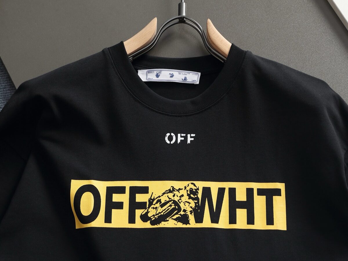 P75 OFF-WHITE 原版面料 官方同款 短袖T恤 定制 同缸染面料 手感非常舒服 春夏最新砖柜同步 时尚又个性 超级百搭好看 男女都非常合适 人手必备款 吊牌 领标 水洗麦 三标齐全 颜色: 黑白橙 尺码：XS~L