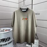 P80 OFF 2026春夏新款 洗水磨破320克圆领短袖tee 男女同款宽松版 颜色 :洗水深黑 洗水白 洗水灰 褐色 洗水紫 尺码 :S M L XL XXL 尺码： S （90-130斤） M （120-150斤） L （140-165斤） XL （160-180斤） XXL （180-210斤）