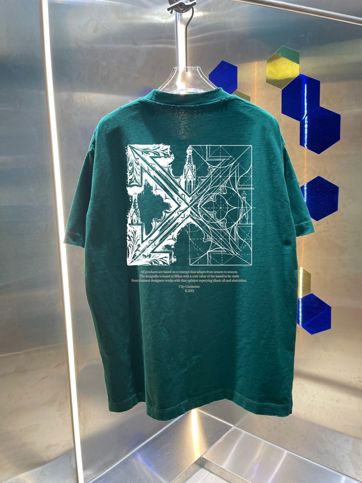 P80 OFF-white/2026春夏新款 洗水磨破320克圆领短袖tee 男女同款宽松版 吊牌 领标 洗水唛 三标齐全 颜色 :洗水黑 洗水白 洗水灰 洗水绿 洗水红 尺码 :S M L XL XXL ​ ​