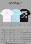 P70 [OFF-Whte off] 2026FW短袖T恤 字母LOGO印花 高端26s双纱300克面料 重磅面料 定制拉架罗纹同缸同染 三标齐全 男女同款 颜色：黑色 白色 蓝色 尺码：S M L XL 2XL