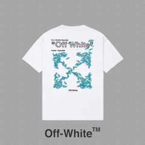 P70 [OFF-Whte off] 2026FW短袖T恤 字母LOGO印花 高端26s双纱300克面料 重磅面料 定制拉架罗纹同缸同染 三标齐全 男女同款 颜色：黑色 白色 蓝色 尺码：S M L XL 2XL