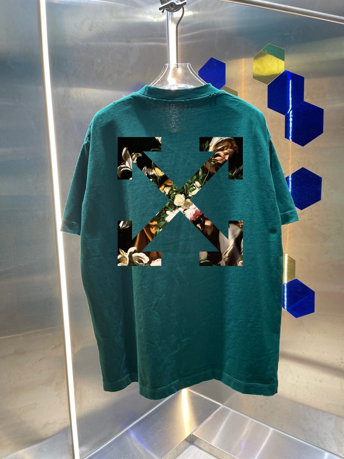 P80 OFF-white/2026春夏新款 洗水磨破320克圆领短袖tee 男女同款宽松版 吊牌 领标 洗水唛 三标齐全 颜色 :洗水黑 洗水白 洗水灰 洗水绿 洗水红 尺码 :S M L XL XXL ​ ​
