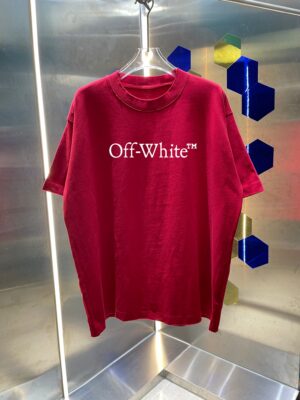 weigou_233375_0_18c4f8e876 P80 OFF-white/2026春夏新款 洗水磨破320克圆领短袖tee 男女同款宽松版 吊牌 领标 洗水唛 三标齐全 颜色 :洗水黑 洗水白 洗水灰 洗水绿 洗水红 尺码 :S M L XL XXL 