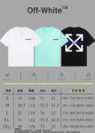 P70 [OFF-Whte off] 2026FW短袖T恤 植绒字母LOGO印花 高端26s双纱300克面料 重磅面料 定制拉架罗纹同缸同染 三标齐全 男女同款 颜色：黑色 白色 绿色 尺码：S M L XL 2XL