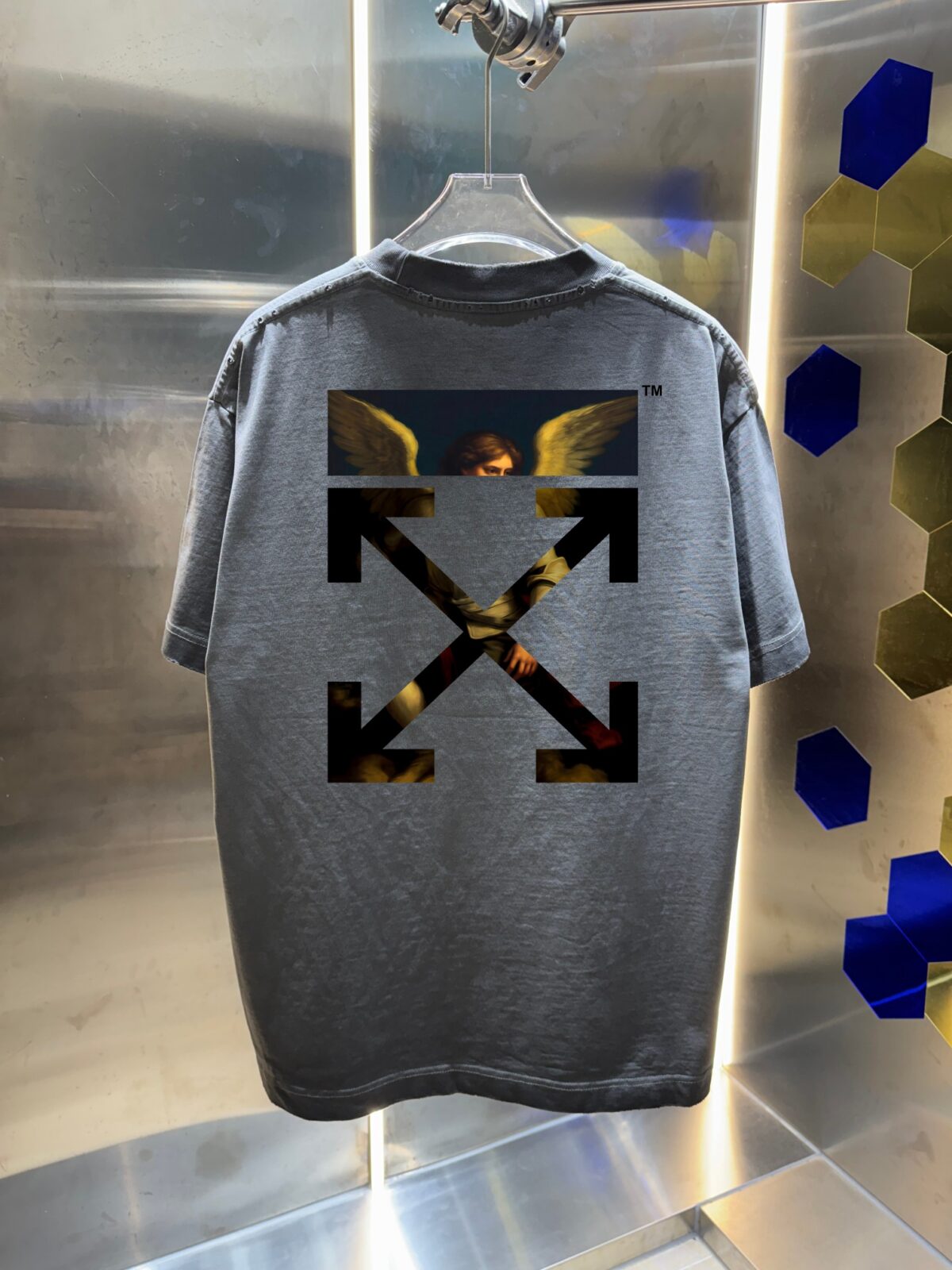 P80 OFF-white/2026春夏新款 洗水磨破320克圆领短袖tee 男女同款宽松版 吊牌 领标 洗水唛 三标齐全 颜色 :洗水黑 洗水白 洗水灰 洗水绿 洗水红 尺码 :S M L XL XXL ​ ​