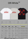 P70 [OFF-Whte off] 2026FW短袖T恤 字母LOGO印花 高端26s双纱300克面料 重磅面料 定制拉架罗纹同缸同染 三标齐全 男女同款 颜色：黑色 白色 灰色 尺码：S M L XL 2XL