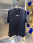 P80 OFF-white/2026春夏新款 洗水磨破320克圆领短袖tee 男女同款宽松版 吊牌 领标 洗水唛 三标齐全 颜色 :洗水黑 洗水白 洗水灰 褐色 尺码 :S M L XL XXL ​