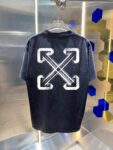 P80 OFF-white/2026春夏新款 洗水磨破320克圆领短袖tee 男女同款宽松版 吊牌 领标 洗水唛 三标齐全 颜色 :洗水黑 洗水白 洗水灰 褐色 尺码 :S M L XL XXL ​