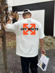 P70 [OFF-Whte off] 2026FW短袖T恤 字母LOGO印花 高端26s双纱300克面料 重磅面料 定制拉架罗纹同缸同染 三标齐全 男女同款 颜色：黑色 白色 绿色 尺码：S M L XL 2XL