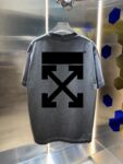 P80 OFF-white/2026春夏新款 洗水磨破320克圆领短袖tee 男女同款宽松版 吊牌 领标 洗水唛 三标齐全 颜色 :洗水黑 洗水白 洗水灰 褐色 尺码 :S M L XL XXL ​