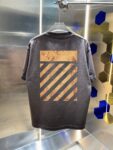 P80 OFF-white/2026春夏新款 洗水磨破320克圆领短袖tee 男女同款宽松版 吊牌 领标 洗水唛 三标齐全 颜色 :洗水黑 洗水白 洗水灰 褐色 尺码 :S M L XL XXL ​