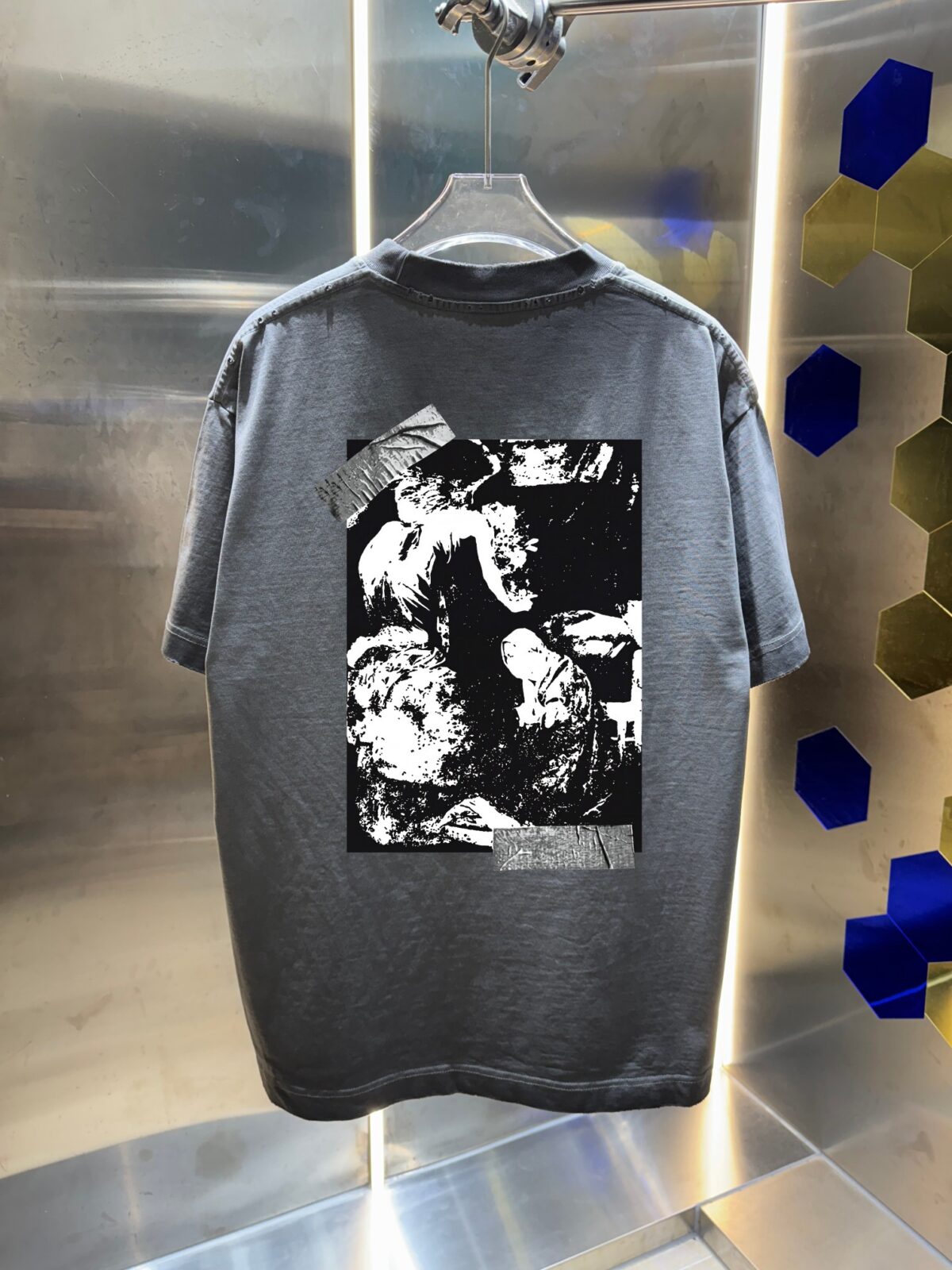 P80 OFF-white/2026春夏新款 洗水磨破320克圆领短袖tee 男女同款宽松版 吊牌 领标 洗水唛 三标齐全 颜色 :洗水黑 洗水白 洗水灰 褐色 尺码 :S M L XL XXL ​