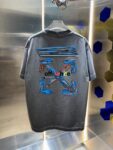 P80 OFF-white/2026春夏新款 洗水磨破320克圆领短袖tee 男女同款宽松版 吊牌 领标 洗水唛 三标齐全 颜色 :洗水黑 洗水白 洗水灰 褐色 尺码 :S M L XL XXL ​