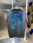 P80 OFF-white/2026春夏新款 洗水磨破320克圆领短袖tee 男女同款宽松版 吊牌 领标 洗水唛 三标齐全 颜色 :洗水黑 洗水白 洗水灰 洗水紫 尺码 :S M L XL XXL