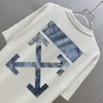 P70 （严控品质 ） 款式：off-white短袖T恤 面料：300克重双纱100%棉 罗纹：320克重索络纳1*1潮牌 工艺：印花 颜色：白 夜蓝 花灰 红 黑 尺码：M—4XL 无性别区分 男女同款