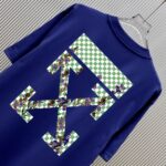 P70 （严控品质 ） 款式：off-white短袖T恤 面料：300克重双纱100%棉 罗纹：320克重索络纳1*1潮牌 工艺：印花 颜色：白 炫酷蓝 蓝 黑 尺码：M—4XL 无性别区分 男女同款