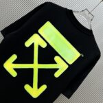 P70 （严控品质 ） 款式：off-white短袖T恤 面料：300克重双纱100%棉 罗纹：320克重索络纳1*1潮牌 工艺：印花 颜色：白 夜蓝 橙 红 黑 尺码：M—4XL 无性别区分 男女同款