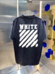 P80 OFF-white/2026春夏新款 洗水磨破320克圆领短袖tee 男女同款宽松版 吊牌 领标 洗水唛 三标齐全 颜色 :洗水黑 洗水白 洗水灰 褐色 尺码 :S M L XL XXL ​