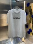 P80 OFF-white/2026春夏新款 洗水磨破320克圆领短袖tee 男女同款宽松版 吊牌 领标 洗水唛 三标齐全 颜色 :洗水黑 洗水白 洗水灰 褐色 尺码 :S M L XL XXL ​