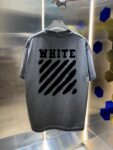 P80 OFF-white/2026春夏新款 洗水磨破320克圆领短袖tee 男女同款宽松版 吊牌 领标 洗水唛 三标齐全 颜色 :洗水黑 洗水白 洗水灰 褐色 尺码 :S M L XL XXL ​