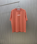 P70 （严控品质 ） 款式：off-white短袖T恤 面料：300克重双纱100%棉 罗纹：320克重索络纳1*1潮牌 工艺：印花 颜色：白 橙 花灰 蓝 黑 尺码：M—4XL 无性别区分 男女同款