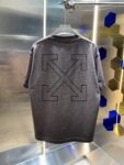 P80 OFF-white/2026春夏新款 洗水磨破320克圆领短袖tee 男女同款宽松版 吊牌 领标 洗水唛 三标齐全 颜色 :洗水黑 洗水白 洗水灰 褐色 尺码 :S M L XL XXL