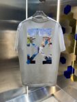 P80 OFF-white/2026春夏新款 洗水磨破320克圆领短袖tee 男女同款宽松版 吊牌 领标 洗水唛 三标齐全 颜色 :洗水黑 洗水白 洗水灰 褐色 尺码 :S M L XL XXL