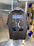 P80 OFF-white/2026春夏新款 洗水磨破320克圆领短袖tee 男女同款宽松版 吊牌 领标 洗水唛 三标齐全 颜色 :洗水黑 洗水白 洗水灰 褐色 尺码 :S M L XL XXL