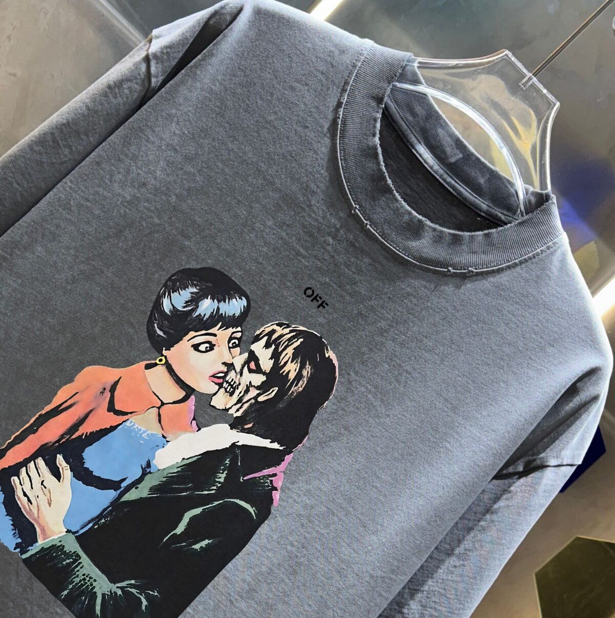 P80 OFF-white/2026春夏新款 洗水磨破320克圆领短袖tee 男女同款宽松版 吊牌 领标 洗水唛 三标齐全 颜色 :洗水黑 洗水白 洗水灰 褐色 尺码 :S M L XL XXL