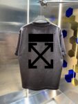 P80 OFF-white/2026春夏新款 洗水磨破320克圆领短袖tee 男女同款宽松版 吊牌 领标 洗水唛 三标齐全 颜色 :洗水黑 洗水白 洗水灰 褐色 尺码 :S M L XL XXL