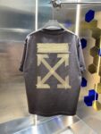 P80 OFF-white/2026春夏新款 洗水磨破320克圆领短袖tee 男女同款宽松版 吊牌 领标 洗水唛 三标齐全 颜色 :洗水黑 洗水白 洗水灰 褐色 尺码 :S M L XL XXL