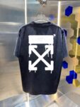P80 OFF-white/2026春夏新款 洗水磨破320克圆领短袖tee 男女同款宽松版 吊牌 领标 洗水唛 三标齐全 颜色 :洗水黑 洗水白 洗水灰 褐色 尺码 :S M L XL XXL
