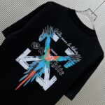 P70 （严控品质 ） 款式：off-white短袖T恤 面料：300克重双纱100%棉 罗纹：320克重索络纳1*1潮牌 工艺：印花 颜色：白 粉 花灰 橙 红 黑 尺码：M—4XL 无性别区分 男女同款