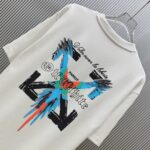 P70 （严控品质 ） 款式：off-white短袖T恤 面料：300克重双纱100%棉 罗纹：320克重索络纳1*1潮牌 工艺：印花 颜色：白 粉 花灰 橙 红 黑 尺码：M—4XL 无性别区分 男女同款