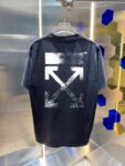 P80 OFF-white/2026春夏新款 洗水磨破320克圆领短袖tee 男女同款宽松版 吊牌 领标 洗水唛 三标齐全 颜色 :洗水黑 洗水白 洗水灰 褐色 尺码 :S M L XL XXL