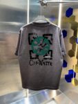 P80 OFF-white/2026春夏新款 洗水磨破320克圆领短袖tee 男女同款宽松版 吊牌 领标 洗水唛 三标齐全 颜色 :洗水黑 洗水白 洗水灰 褐色 尺码 :S M L XL XXL