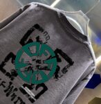 P80 OFF-white/2026春夏新款 洗水磨破320克圆领短袖tee 男女同款宽松版 吊牌 领标 洗水唛 三标齐全 颜色 :洗水黑 洗水白 洗水灰 褐色 尺码 :S M L XL XXL