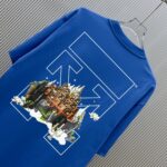 P70 （严控品质 ） 款式：off-white短袖T恤 面料：300克重双纱100%棉 罗纹：320克重索络纳1*1潮牌 工艺：印花 颜色：白 夜蓝 花灰 蓝 黑 尺码：M—4XL 无性别区分 男女同款