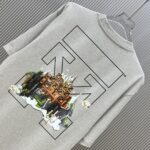P70 （严控品质 ） 款式：off-white短袖T恤 面料：300克重双纱100%棉 罗纹：320克重索络纳1*1潮牌 工艺：印花 颜色：白 夜蓝 花灰 蓝 黑 尺码：M—4XL 无性别区分 男女同款