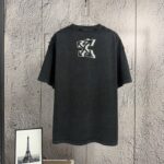P80 《𝙉𝙚𝙬⚜️off》 2026春夏新款短袖T恤 32支275克双纱棉、做旧洗水炒雪花印花 颜色：紫色 绿咖色 黑色 码数：S M L XL XXL