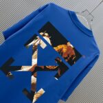 P70 （严控品质 ） 款式：off-white短袖T恤 面料：300克重双纱100%棉 罗纹：320克重索络纳1*1潮牌 工艺：印花 颜色：白 蓝 花灰 红 夜蓝 黑 尺码：M—4XL 无性别区分 男女同款