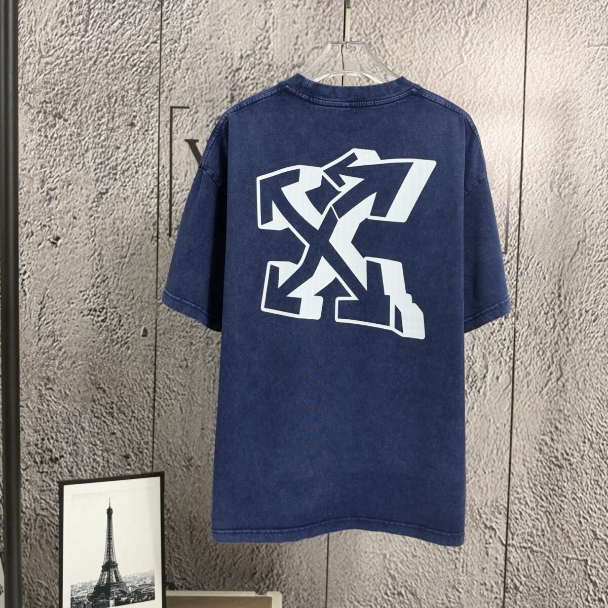 P80 《𝙉𝙚𝙬⚜️off》 2026春夏新款短袖T恤 32支275克双纱棉、做旧洗水炒雪花印花 颜色：白色 蓝色 黑色 灰色 码数：S M L XL XXL