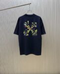 P70 （严控品质 ） 款式：off-white短袖T恤 面料：300克重双纱100%棉 罗纹：320克重索络纳1*1潮牌 工艺：印花 颜色：白 夜蓝 蓝 黑 尺码：M—4XL 无性别区分 男女同款