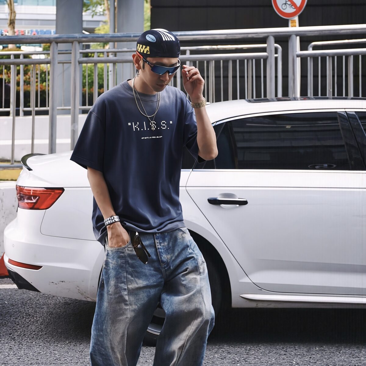 P80 《𝙉𝙚𝙬⚜️off》 2026春夏新款短袖T恤 32支275克重磅双纱棉、做旧洗水渐变印花 颜色：黑色 绿色 宝蓝色 码数：S M L XL XXL