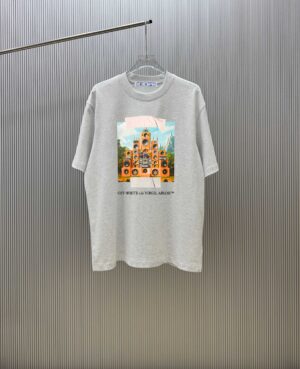 P70 （严控品质 ） 款式：off-white短袖T恤 面料：300克重双纱100%棉 罗纹：320克重索络纳1*1潮牌 工艺：印花 颜色：白 炫酷蓝 花灰 黑 尺码：M—4XL 无性别区分 男女同款